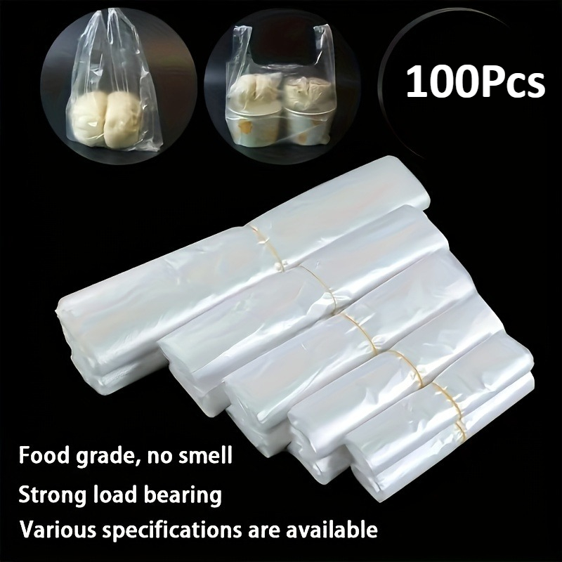 Food Storage Bag - 100 sacs en plastique transparents jetables