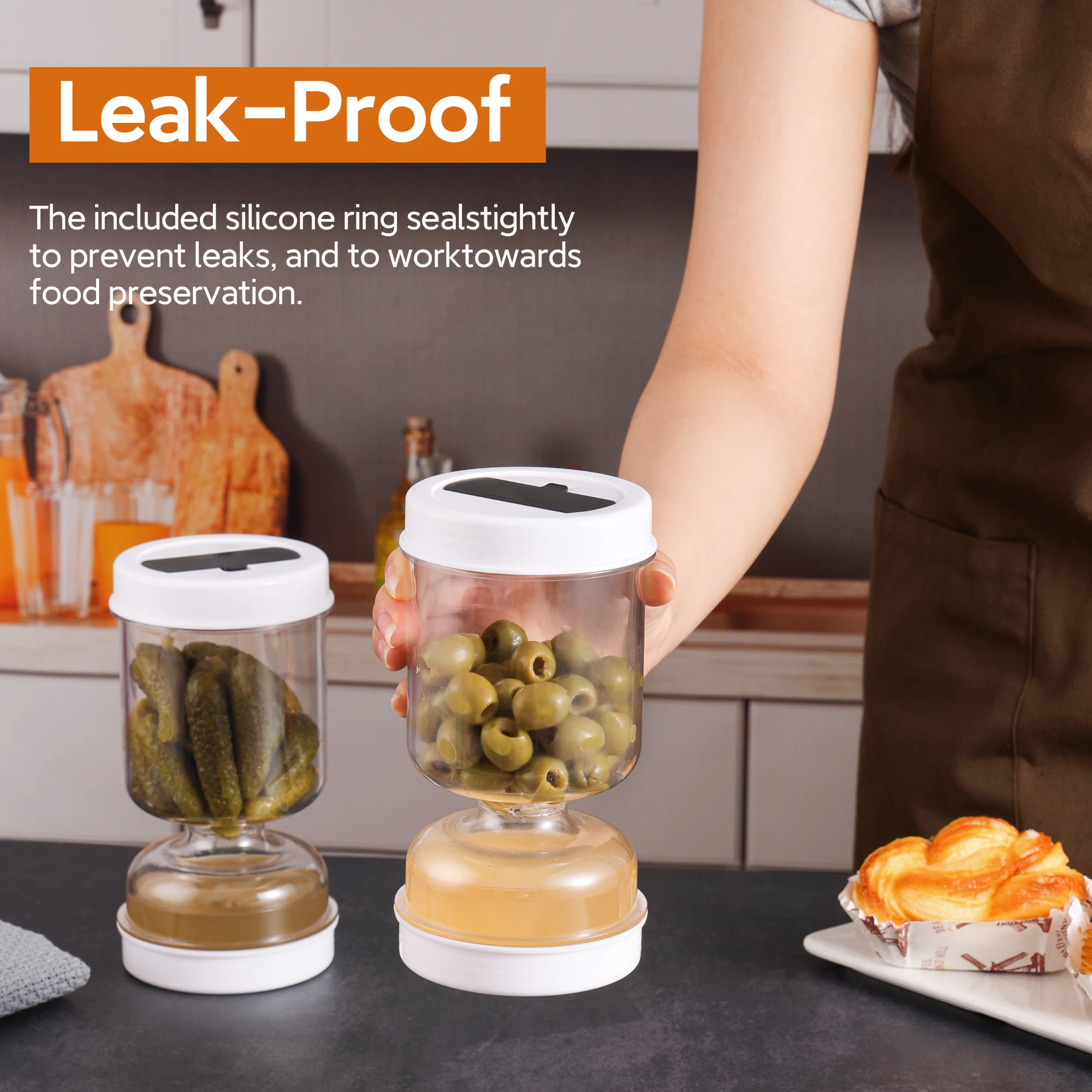 Pot de cornichons avec fourche - Food Storage With Dividers avis et prix