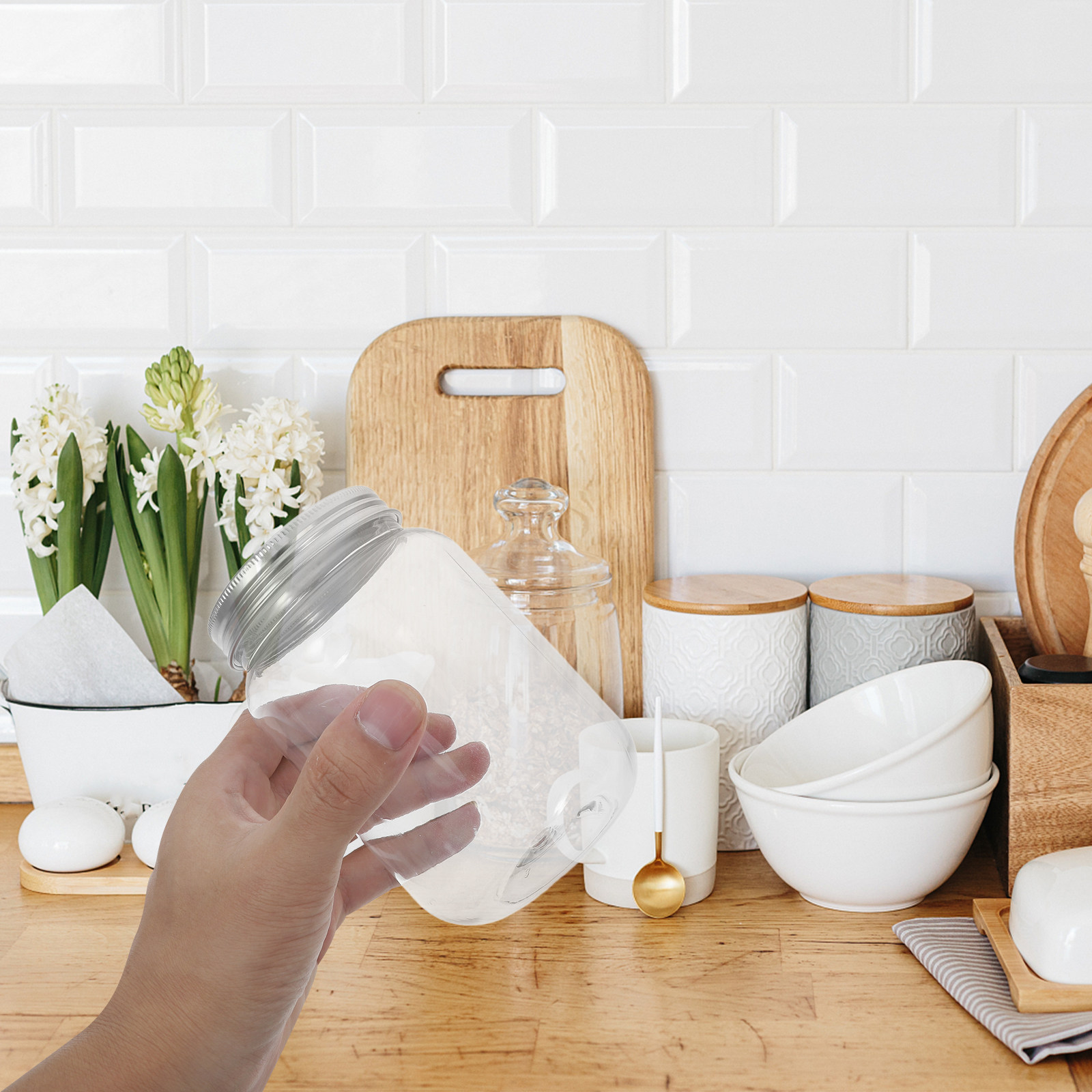 4 pots en plastique transparen - Food Storage Containers avis et prix